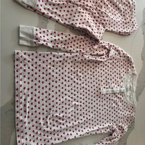 Roller Rabbit Kids Pajama Set - White with Pink Hearts